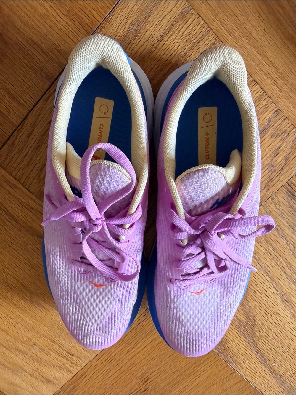 Hoka Pink and Blue Women's Athletic Running Shoes - Picture 3 of 5